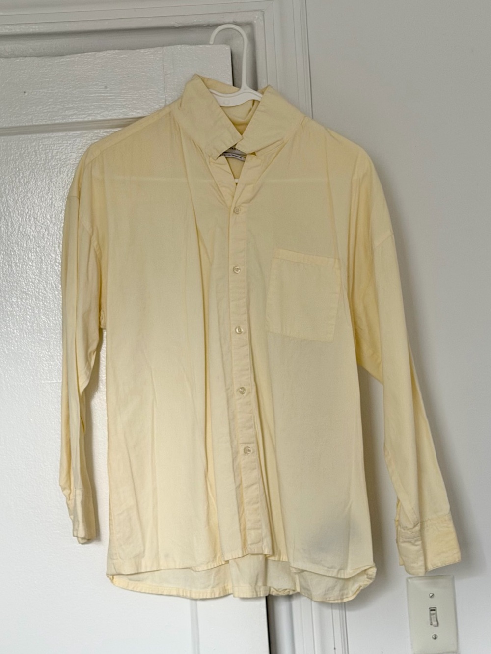 Urban Outfitters Pale Yellow Women's Button-Up Shirt